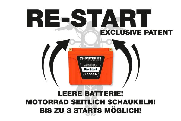 12V 12Ah LiFePO4 Heavy-Duty HDX-40 Motorrad Starterbatterie 1000CA