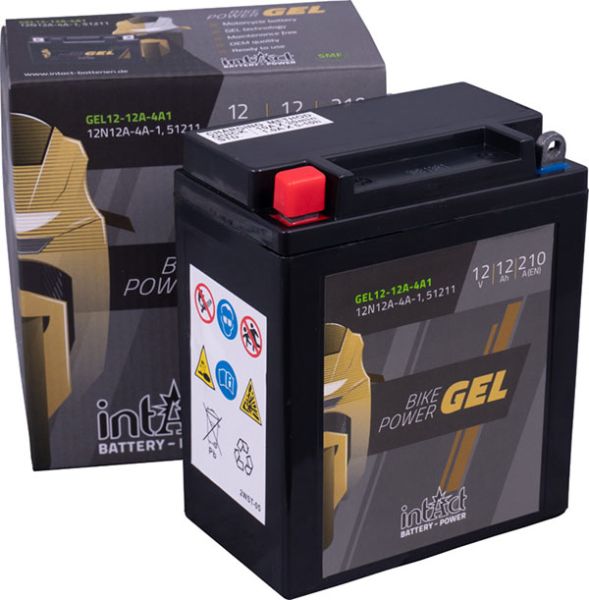 Intact GEL12-12A-4A1 GEL-Motorradbatterie ersetzt CB12A-A, YB12A-A 12V 12Ah