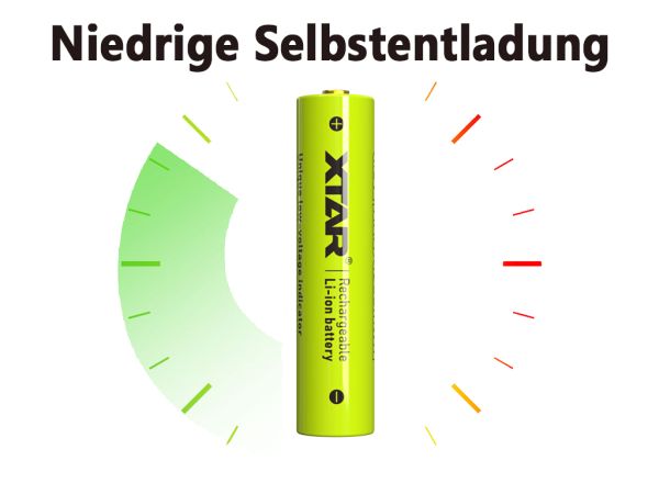 Xtar AAA 1.5V 1620mWh (1000mAh) ersetzt Micro, LR03 Li-Ion-Akku wiederaufladbar