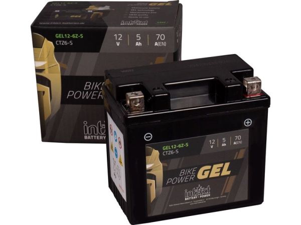 Intact GEL12-6ZS GEL-Motorradbatterie ersetzt CTZ6-S, 00972505P1 12V 5Ah