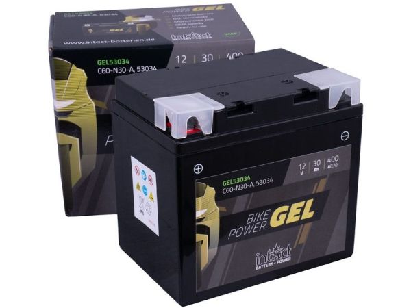 Intact GEL53034 GEL-Motorradbatterie ersetzt 530 030 030, Y60-N24A, Y60-N24L-A