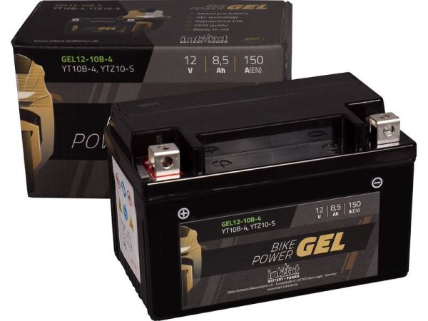 Intact GEL12-10B-4 GEL-Motorradbatterie ersetzt CTZ10S, YT10B-4, YTZ10S 12V 9Ah