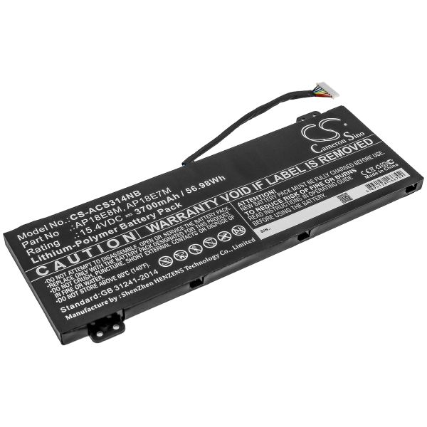 Akku ersetzt Acer AP18E7M, KT00407009 passend für Aspire 7, Aspire Nitro 5