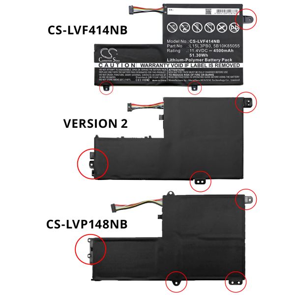 Akku ersetzt Lenovo L15L3PB0 passend für IdeaPad 330S-15IKB, Yoga 520-14IKBR