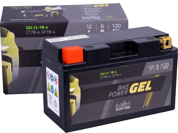 Intact GEL12-7B-4 GEL-Motorradbatterie ersetzt GEL 12-7B-4, 50601 12V 6Ah