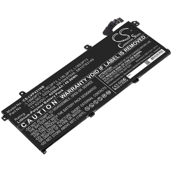 Akku ersetzt Lenovo 02DL007, L18M3P73 passend für ThinkPad P43s, ThinkPad T490