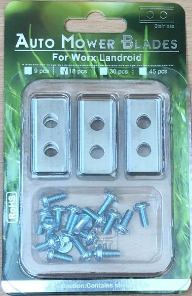 18x Ersatz Messer für Worx Landroid M1000i, L1500i, L2000i