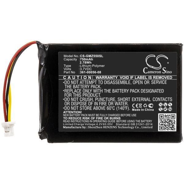 Akku ersetzt 361-00056-08 passend für Garmin DriveSmart 5, 55, 65 750mAh