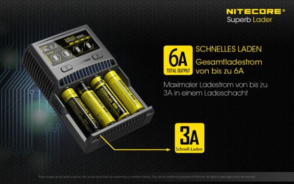 Nitecore SC4 4-Schacht Schnellladegerät für Li-Ion, LiFePO4, Ni-