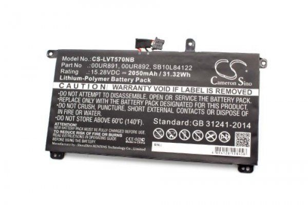 Akku ersetzt Lenovo 00UR890, 00UR891, 00UR892, 01AV493, SB10L84121 2050mAh