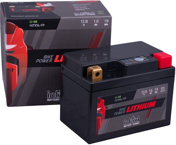 Intact LI-08 Lithium Motorrad Batterie YTX4L-BS, 50314, YTX5L-BS