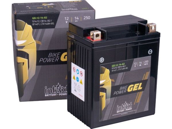 Intact GEL12-14-A2 GEL-Motorradbatterie ersetzt 12N11-3A-1, CB14-A2, CTX14AH-BS